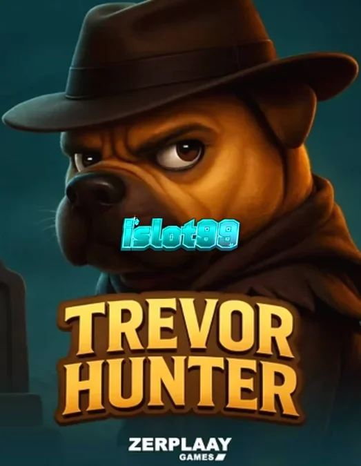 Tampilan antarmuka seluler slot Trevor Hunter dengan karakter anjing Shar Pei